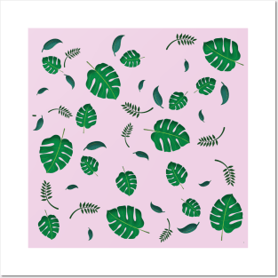 Green Tropical Palm Leaves Pattern Posters and Art